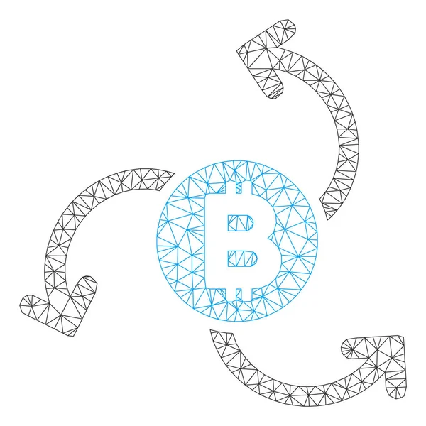 Bitcoin Source Modèle de carcasse de maille vectorielle tourbillonnante — Image vectorielle