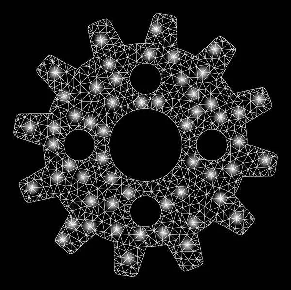 Carré doré Cogwheel modèle — Image vectorielle