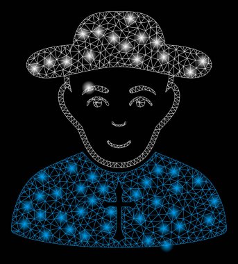 Altın Kare Desen Hıristiyan Priest