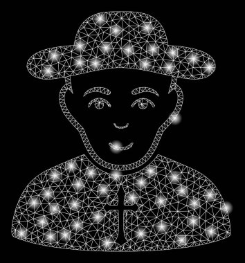 Altın Kare Desen Hıristiyan Priest