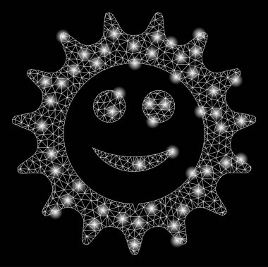 Altın Kare Mozaik Dişli Memnun Smiley