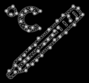 Altın Kare Desen Celsius Cıva Termometre