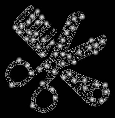 Altın Kare Mozaik Tarak ve Makas Araçları