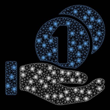 Altın Kare Mozaik Sikkeler Ödeme Eli