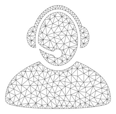 Çağrı merkezi operatörü Çokgen çerçeve vektör Mesh Illustration
