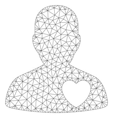 Kardiyoloji Hasta Çokgen Çerçeve Vektör Örgü İllüstrasyon