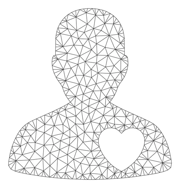 Kardiyoloji Hasta Çokgen Çerçeve Vektör Örgü İllüstrasyon