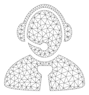 Çağrı Merkezi Yöneticisi Çokgen çerçeve vektör Mesh Illustration