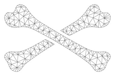 Kemikler Çokgen çerçeve vektör Mesh Illüstrasyon