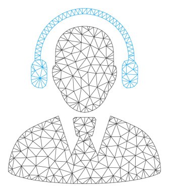Çağrı merkezi operatörü Çokgen çerçeve vektör Mesh Illustration