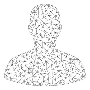 Çağrı merkezi operatörü Çokgen çerçeve vektör Mesh Illustration