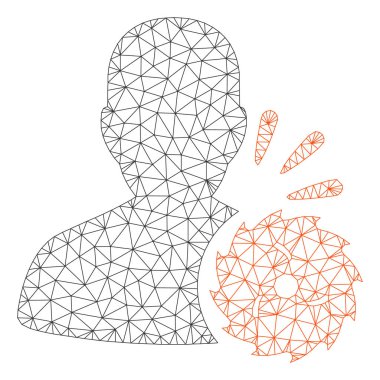 Vücut Yürütme Poligonal Çerçeve Vektör Örgü İllüstrasyon
