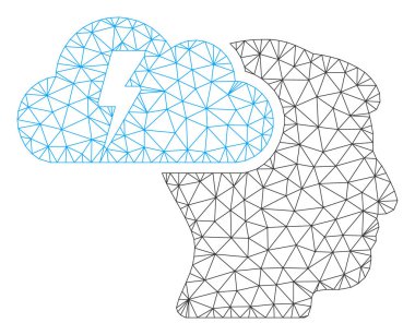 Beyin Fırtınası Poligonal Çerçeve Vektör Örgü İllüstrasyon