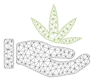 Esrar Teklif El Poligonal Çerçeve Vektör Örgü İllüstrasyon