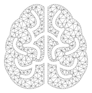 Beyin poligon çerçeve vektör Mesh Illüstrasyon