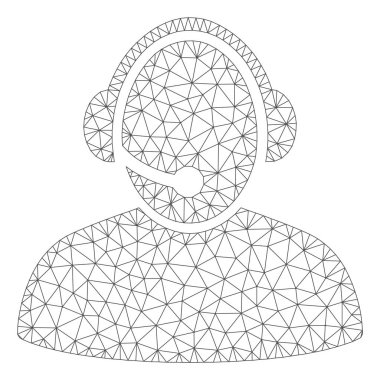Çağrı merkezi Çokgen çerçeve vektör Mesh Illustration