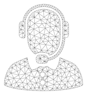 Çağrı merkezi Çokgen çerçeve vektör Mesh Illustration