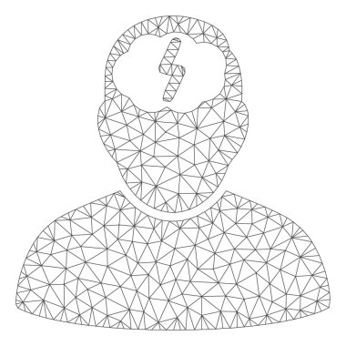 Beyin fırtınası Çokgen çerçeve vektör Mesh Illüstrasyon