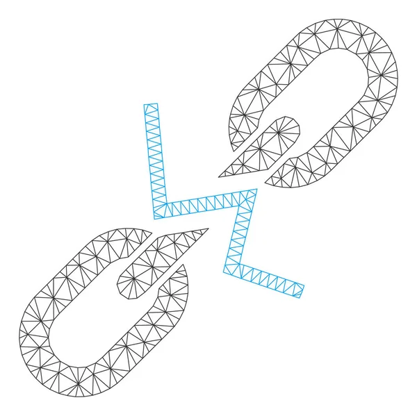 Enlace de cadena roto Marco poligonal Vector Malla Ilustración — Vector de stock