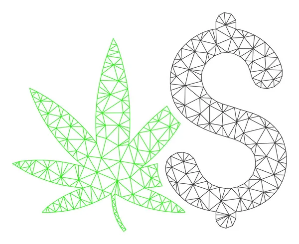 Cannabis Business Polygonal Frame Vector Mesh Illustration — Stock Vector