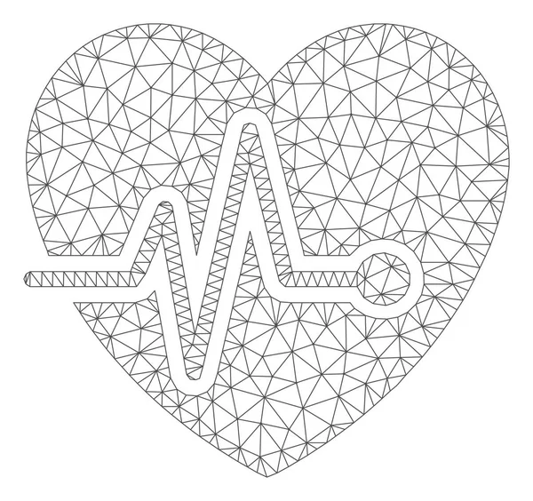 Ilustração de malha de vetor de quadro poligonal de pulso cardio —  Vetores de Stock