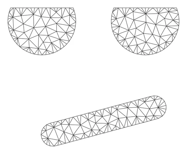 지루한 웃는 다각형 프레임 벡터, 메쉬 일러스트 — 스톡 벡터
