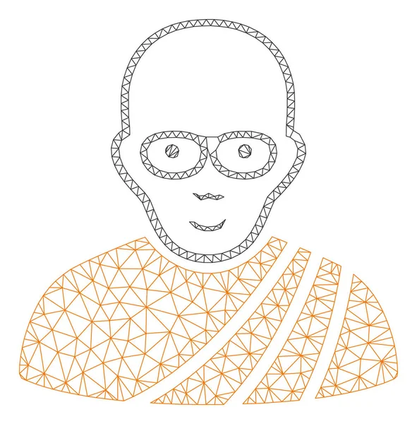 Буддийский монах многоугольная векторная сетка иллюстрация — стоковый вектор
