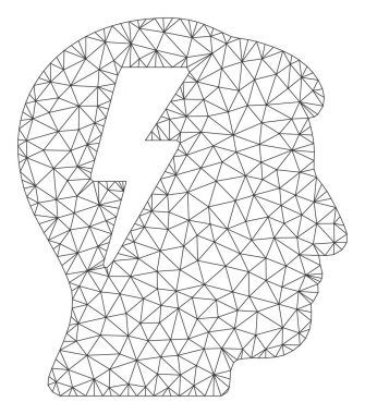 Beyin Fırtınası Poligonal Çerçeve Vektör Örgü İllüstrasyon