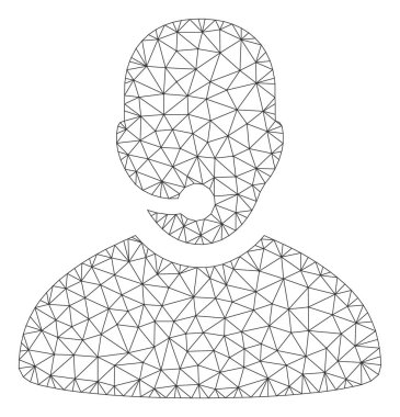 Çağrı merkezi operatörü Çokgen çerçeve vektör Mesh Illustration
