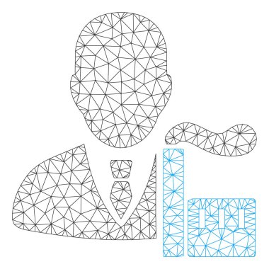 Kapitalist Oligarch Çokgen çerçeve vektör Mesh Illüstrasyon