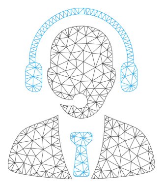 Çağrı merkezi Çokgen çerçeve vektör Mesh Illustration