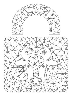 Boğa Kilidi Çokgen Çerçeve Vektör Örgü İllüstrasyon