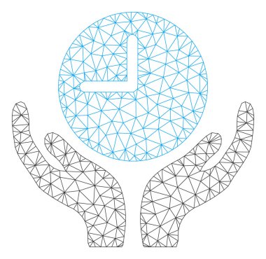 Saat Bakımı Çokgen Çerçeve Vektör Örgü İllüstrasyon