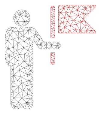 Bayrak Çokgen Çerçeve Vektör Örgü İllüstrasyon ile Komutan