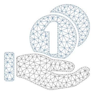 Sikkeler Ödeme El Çokgen Çerçeve Vektör Örgü İllüstrasyon