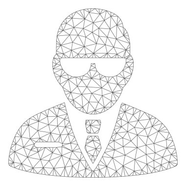 Baş Poligonal Çerçeve Vektör Örgü İllüstrasyon
