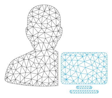 Bilgisayar Yöneticisi Çokgen çerçeve vektör Mesh Illüstrasyon