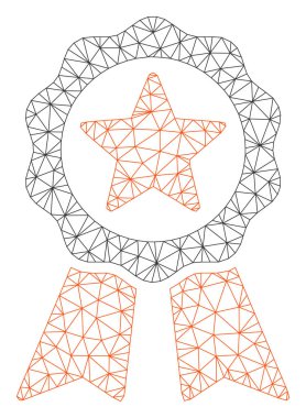 Belgelendirme Mührü Poligonal Çerçeve Vektör Örgü İllüstrasyon