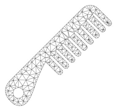 Tarak Poligonal Çerçeve Vektör Örgü İllüstrasyon