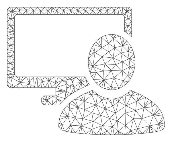 Computer Benutzer polygonale Frame Vektor Netz Illustration — Stockvektor