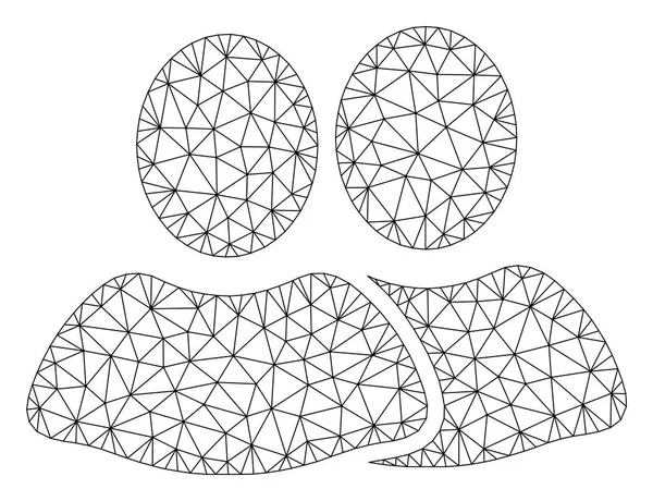 Ilustración de malla vectorial de marco poligonal de clientes — Vector de stock