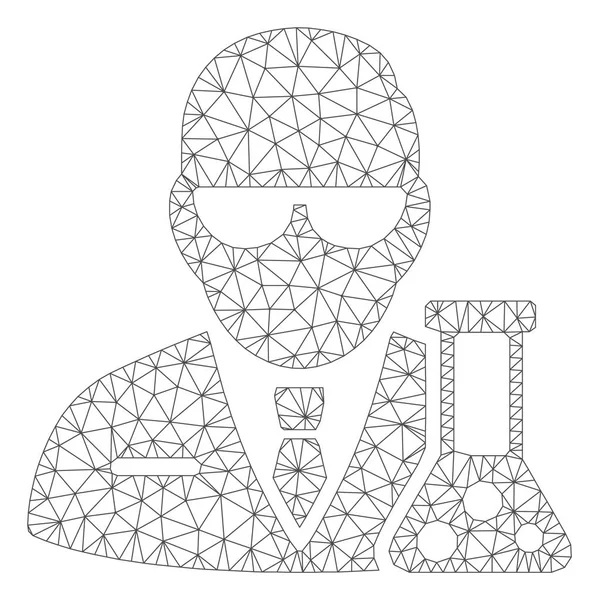 Chemical Scientist Polygonal Frame Vector Mesh Illustration — Stock Vector