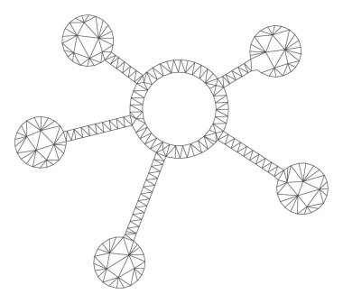 Bağlantılar Çokgen Çerçeve Vektör Örgü İllüstrasyon