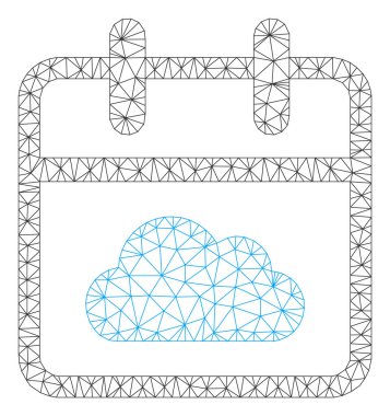 Bulutlu Gün Poligonal Çerçeve Vektör Örgü İllüstrasyon