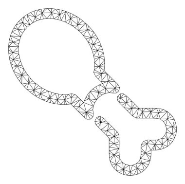 Tavuk Bacak Poligonal Çerçeve Vektör Örgü İllüstrasyon