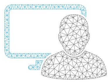 Bilgisayar Kullanıcı Çokgen Çerçeve Vektör Örgü İllüstrasyon