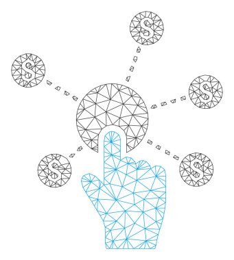 Tıklayın Financial Network Poligonal Çerçeve Vektör Örgü İllüstrasyon