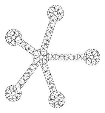 Bağlantılar Çokgen Çerçeve Vektör Örgü İllüstrasyon