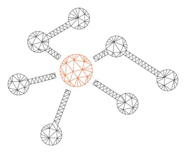 Bağlantılar Çokgen Çerçeve Vektör Örgü İllüstrasyon