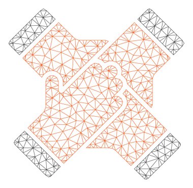 İşbirliği Eller Çokgen Çerçeve Vektör Örgü İllüstrasyon